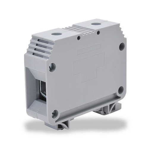 [KN-T2/0GRY] Konnect-It screw single-level feedthrough terminal block, accepts wire size 6-2/0 AWG, gray, 175A, 35mm DIN rail mount, 100kA SCCR. Package of 10.